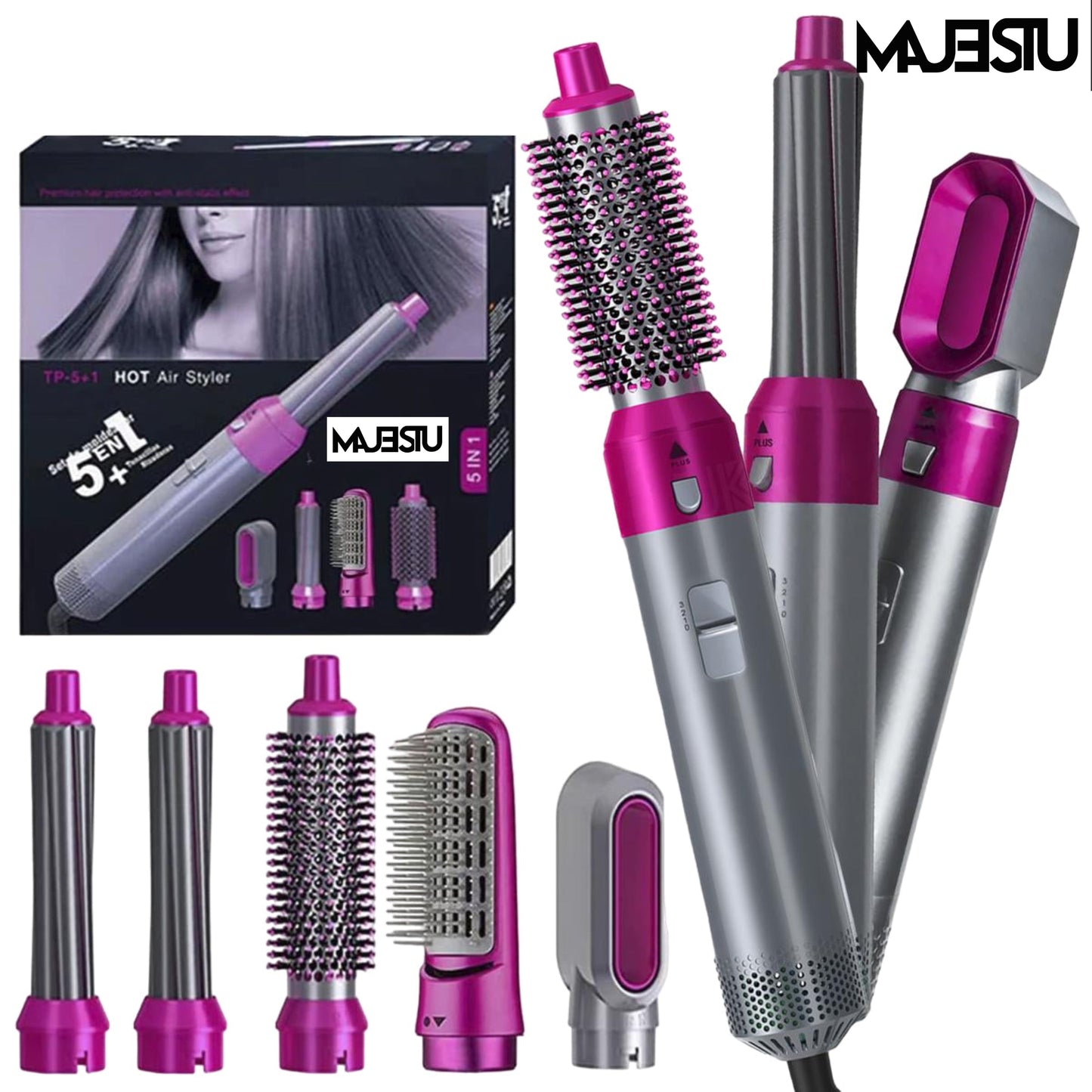 5-in-1 Hair Styler &amp; Volumizer – Dry, Curl, Straighten &amp; Volumize with One Tool