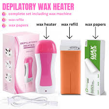 Set Of 3 - Rica Wax Deal (Depilatory Machine + Rica Roll-On Wax + Wax Papers)
