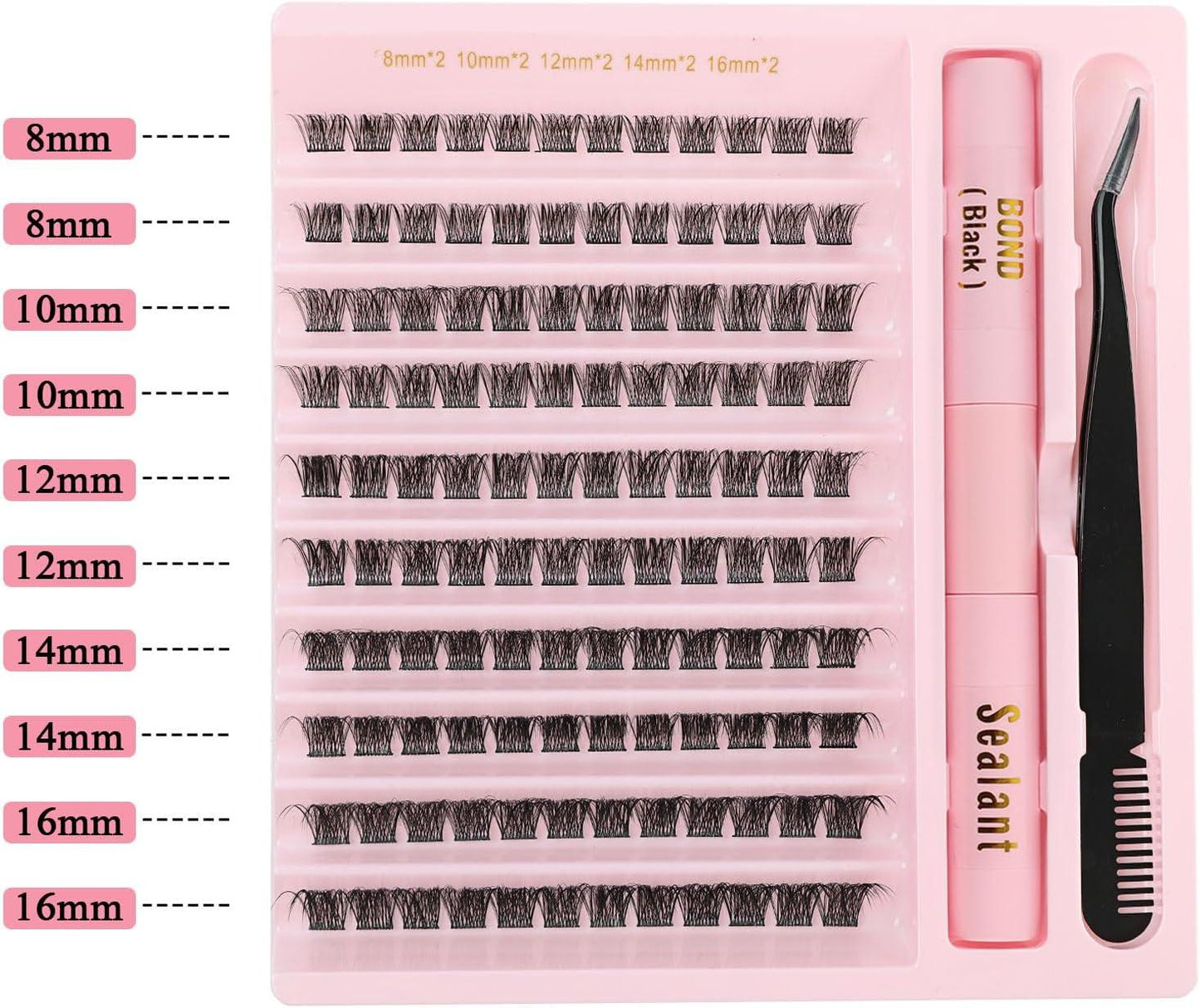 30D Faux Mink Cluster Lash Kit – C Curl (8–12mm)