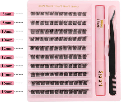 30D Faux Mink Cluster Lash Kit – C Curl (8–12mm)