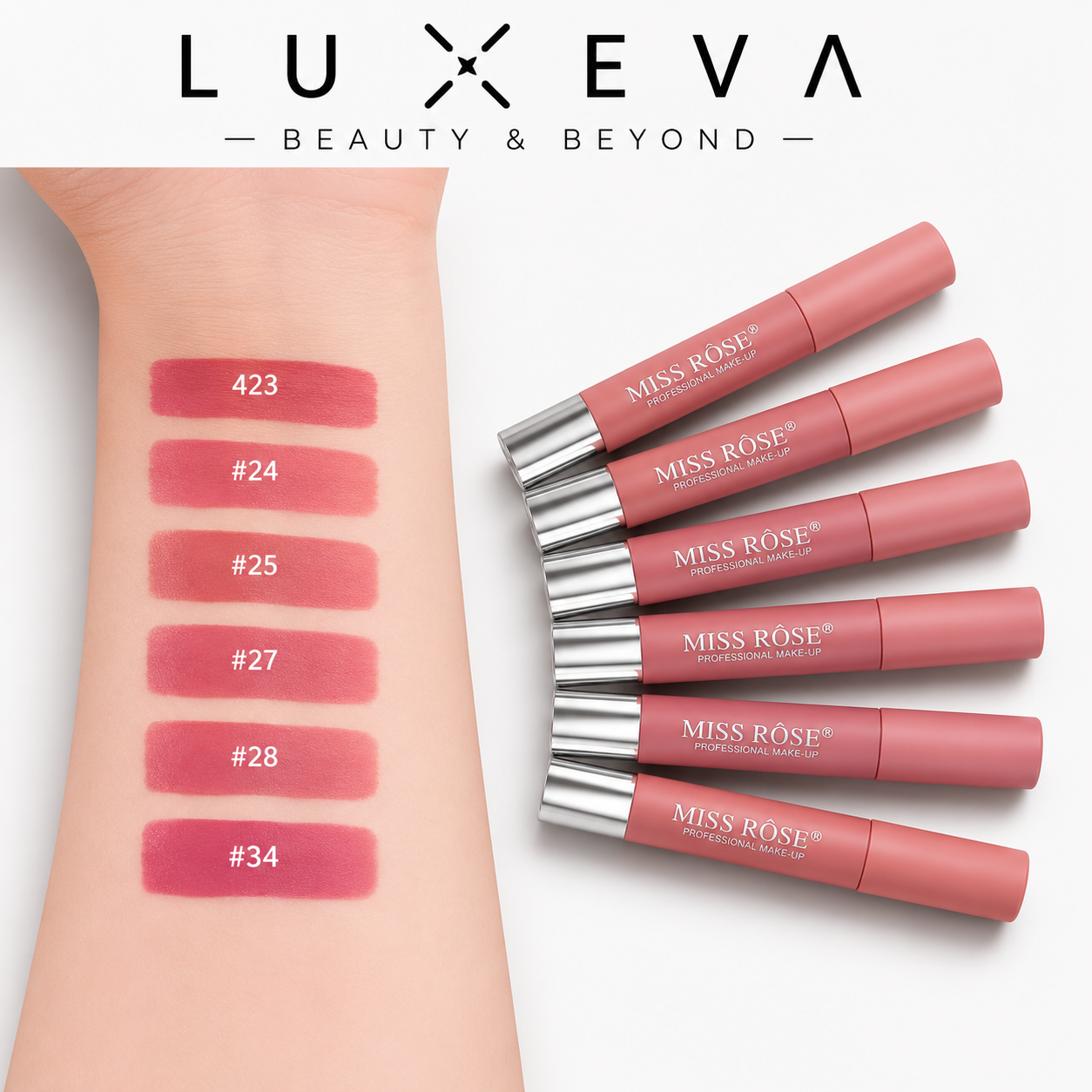 Miss Rose Lip Crayon 6pcs Set